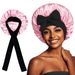 Ribbon bow color tee hat satin wide brim beauty scarf cap night cap_viptrois.com