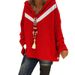 Men's Color-Block Hooded Sweater – Oversized Pullover Knit With V-Neck & Long Sleeves (S-3XL, 3 Colors) | Polyester-Viscose Blend Casual Cardigan_viptrois.com