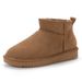 New Mini Low-Cut Suede Cowhide Snow For Women Winter Short Boots 2025 Fleece-Lined Non-Slip Student Cotton Shoes_viptrois.com