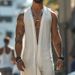 Men's Clothing Casual Robe Spring And Summer Sleeveless Button Cardigan Long Fashion Windbreaker_viptrois.com