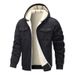 Men's Sherpa-Lined Zip Hoodie – Winter Fleece Jacket With Drop Shoulder (S-XXXL, Black/Navy/Chocolate Brown)_viptrois.com