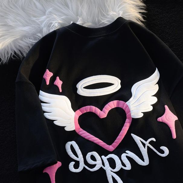 Men's Clothing Foam Angel Love Short Sleeved T Shirt Women_viptrois.com