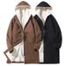 Men's Winter Fleece-Lined Parka – British-Inspired Hooded Long Coat With Zip Closure (Polyester Blend, Oversized Fit, Heavyweight)_viptrois.com