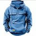 Spring Autumn Fashion European-USA Style Hoodies Outerwear Men's Half Zipper Multiple Pockets Long Sleeve Vintage Loose Hooded Sweatshirts S-3XL_viptrois.com