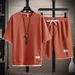 Waffle T-shirt Men's Short-sleeved Summer Cool Casual Sports Suit_viptrois.com