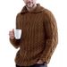 Men’s Casual Knit Sweater – Retro Cable Design, Breathable & Stretchy, Relaxed Fit For Urban Style (Grey, Navy, Wine Red & More)_viptrois.com