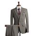 Men's Checkered Suit Set - Wedding Groom & Groomsmen Formal Attire, Slim Fit Blazer & Pants, Lightweight Business & Party Wear_viptrois.com