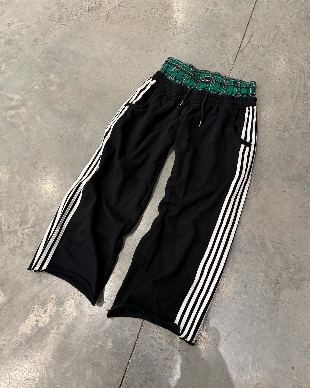 Men's Clothing Street Double Waist Tie Casual Pants Men Retro Harajuku Straight Pants High Waist Hip Hop Sports Pants_viptrois.com