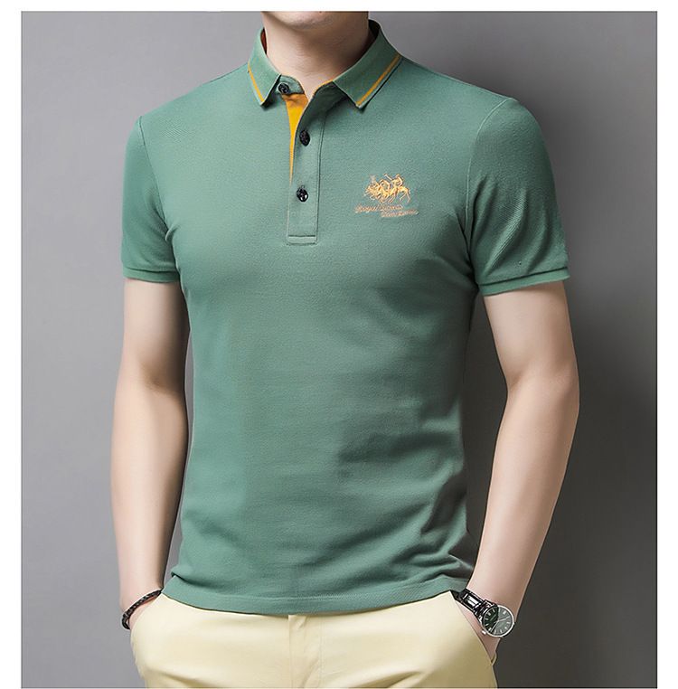 Men's Half Sleeve Polo Shirt Summer Lapel Embroidery Fashion Casual Sports Top For Middle-Aged And Young People_viptrois.com