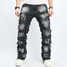 Men's Clothing Slim Fit Bootcut Trousers Men's Hip Hop High Street Men's Jeans_viptrois.com