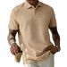 Minimalist Button-Up Short Sleeve Shirt – Men's Solid Color Casual Polo (Breathable Cotton, 6 Colors, S-XXXL) – Everyday Essential For Work & Leisure_viptrois.com