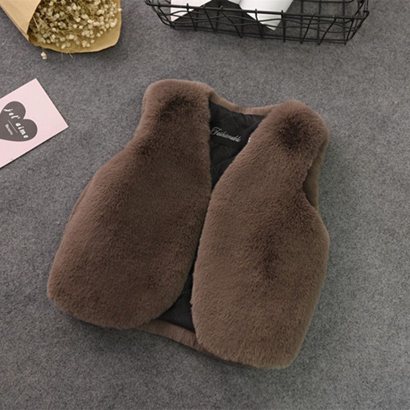 kid's clothing Fur vest Fashion all-in-one Rex rabbit fur and cotton thermal vest_viptrois.com