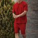 Men's Cotton Short Sleeve T-Shirt And Shorts Set Casual Sports Suit Thin Summer Wear M-5XL Sizes Available_viptrois.com
