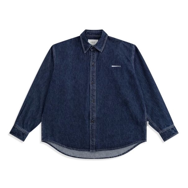 Spring And Autumn New Denim Shirt Jacket Men's Loose Silhouette Trendy Brand Washed Casual Long Sleeved Lining_viptrois.com