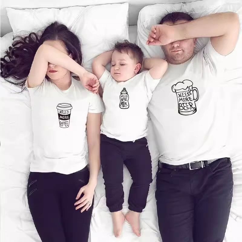 Parent Child Short Sleeved T Shirt Family Of Three Or Four Summer Family New Year Father And Son Outfit_viptrois.com