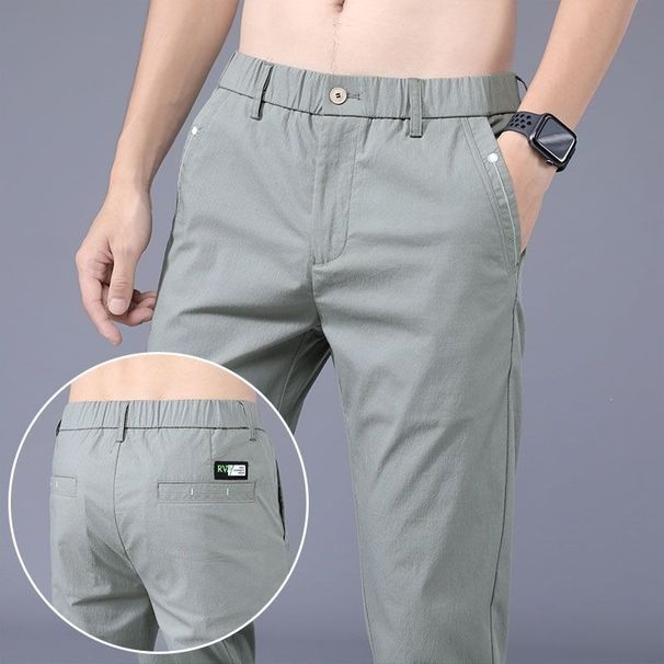 Men's Cooling Dress Pants, Summer Lightweight Straight Leg Trousers For Business Casual, Office, And Comfortable Wear_viptrois.com