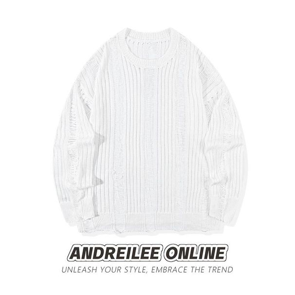 Men's Slim Fit Mesh Knit Sweater - Sexy Long-Sleeve Pullover, Solid Color & Textured Design (White, Black, Beige)_viptrois.com
