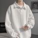 Men's Clothing Lapel Long Sleeved Tops Spring And Autumn Lazy Loose Sweatshirts For Men 2025 Versatile Jacquard Men's Jacket_viptrois.com