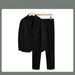 Linen-Blend Suit Set – Single-Breasted Relaxed Fit Suit Jacket & Trousers (100% Acetate) – Lightweight For Spring/Summer_viptrois.com