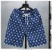 Men's Casual Ice Silk Shorts Stylish Triangular Logo Trendy Sports Five Point Pants Mid Waist Elastic Comfortable Summer Thin_viptrois.com