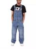 Men's Clothing Men's Denim Overalls Programmer Science And Engineering Men's Cross Border Overalls Multi Pocket Loose Jeans_viptrois.com