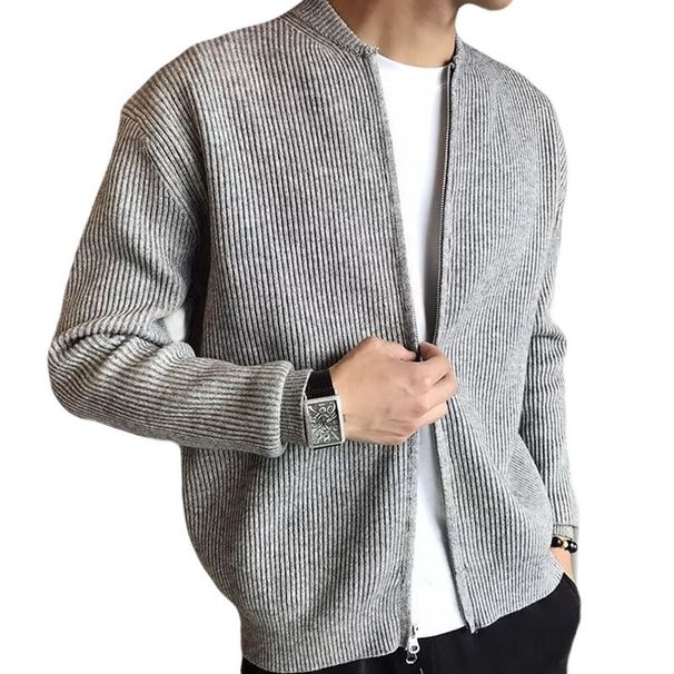 Pure Hot-Selling European Plus Size Sweater Knitwear Men's Cardigan Jacket Warm Slim Fit Business Factory Cross-Border_viptrois.com
