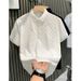 Men's Clothing Shirt Men's Short Sleeved Shirt Summer Ultra Thin New Style Fashionable Handsome Solid Color Trendy Casual Shirt Tops_viptrois.com