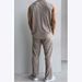 Summer Cool Ice Silk Vest Pants Solid Color Fashion Men's Plus Size Sleeveless Top And Shorts Two-Piece Set For Men_viptrois.com
