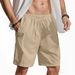 Men's Clothing Cotton And Linen Casual Shorts Summer Loose Beach Sports Shorts Solid Color Fashion Pants_viptrois.com