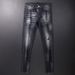 Men's Clothing European Station Trend New Style Ripped Slim Fit Slightly Elastic Paint Simple And Generous Youth Slim Feet Trend Men's Jeans_viptrois.com