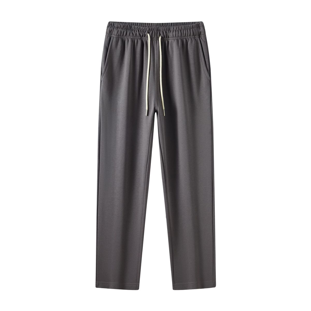 Men's Heavyweight Terry Cloth Sweatpants Trendy Retro Sporty Loose Straight Leg Drawstring Casual Bottoms 340G_viptrois.com