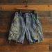 Men's Distressed Denim Shorts - Vintage Washed Five-Pocket Knee-Length Cargo Shorts For Men, Dark Blue High Street Style_viptrois.com