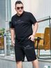 Men's Clothing fashion casual suit plus size men's summer loose fat guy short-sleeved T-shirt suit thin_viptrois.com