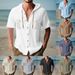 Men's Breathable Linen-Cotton Hooded Cardigan – Oversized Short Sleeve Shirt For Casual & Streetwear (S-XXXL, 8 Colors)_viptrois.com