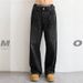 Men's Black Distressed Rhinestone Jeans - Loose Fit Streetwear Denim Pants With Star Embellishments_viptrois.com