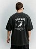 Men's Clothing Heavy Washed Cotton Short Sleeved T Shirt Casual Trend Unisex Summer Ins Black Round Neck Top Trendy Versatile Half Sleeve_viptrois.com