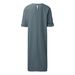 Mens Short Sleeve Black Jubba Thobe Muslim Men Clothing Islam Arabic Kaftan Abaya Robe Solid Color V-neck Musulman Shirt_viptrois.com