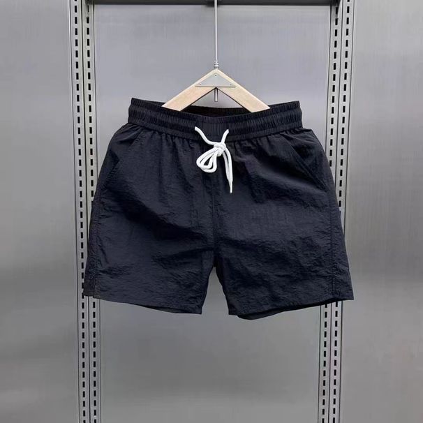 Summer Men's Fashion Casual Versatile Quick-Dry Beach Solid Color Simple Trendy Sports Couple Style Four-Quarter Shorts_viptrois.com