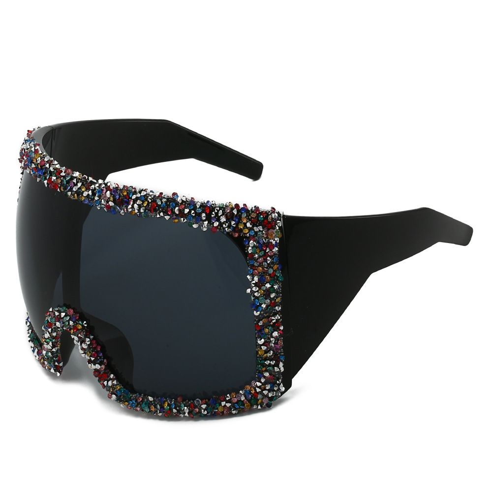 2024 New Large Frame Face Mask Sunglasses Luxury Rhinestone Decoration Catwalk Party Sunglasses Integrated Goggles_viptrois.com