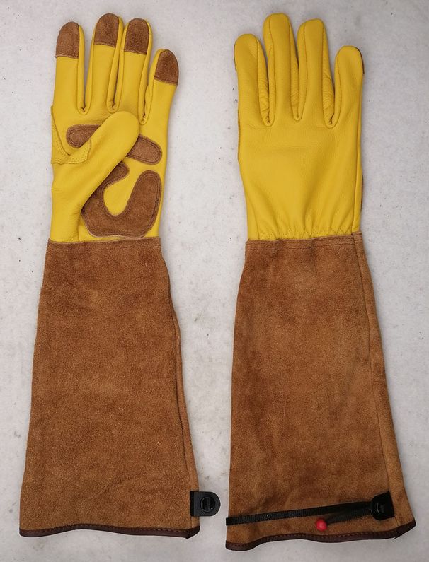 Unisex Green riding long garden gardening gloves cowhide wear-resistant beekeeping anti-shock anti-stab anti-cutting anti-hot_viptrois.com