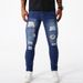 Men's Clothing Ripped Skinny Jeans Stretch Slim Pants_viptrois.com
