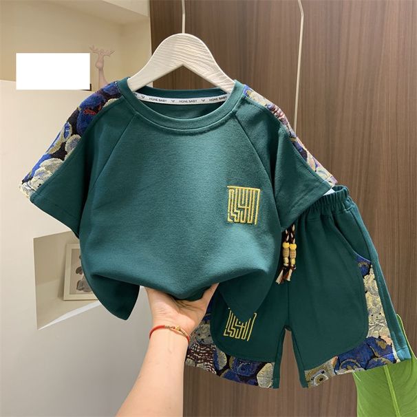 Boys' Street Blasting Summer Clothes Children's Short Sleeved Suits New Baby Summer T Shirt Shorts Two Piece Suits_viptrois.com