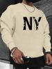 Men's Loose Casual Fashion New York NY Letter Pattern Printed Round Neck Long Sleeved Sportswear For Autumn And Winter_viptrois.com