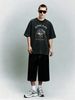 Vintage Washed Cotton T-Shirt, Men's Mountain Forest Graphic, Retro Casual Style, Loose Oversized Tee_viptrois.com