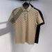 Men's Clothing Short Sleeved Polo Shirt Trendy Striped Plaid Letter Printing Casual T Shirt_viptrois.com
