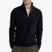 Men's Winter Knit Sweater With Half-Zip Collar - Thick Warm Pullover, Slim Fit, Machine Washable (Khaki/White/Gray/Black//Brown)_viptrois.com
