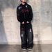 Streetwear Hoodie With Cross Print & Flag Embroidery - Loose Fit Zip-Up Hooded Sweatshirt For Men & Women_viptrois.com