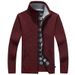 Loom European Size Winter Long Sleeve Stand Collar Fleece Cardigan Sweater Men's Knitted Jacket Cross-Border E-commerce_viptrois.com