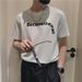 Black Short Sleeve T-Shirt Men's Summer Casual Five-Sleeve Crew Neck Printed Men's Trendy Versatile Top T-Shirt_viptrois.com