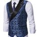 Men's Slim-Fit Waistcoat – Stylish Floral Print Vest For Business & Casual Wear Men's Clothing_viptrois.com